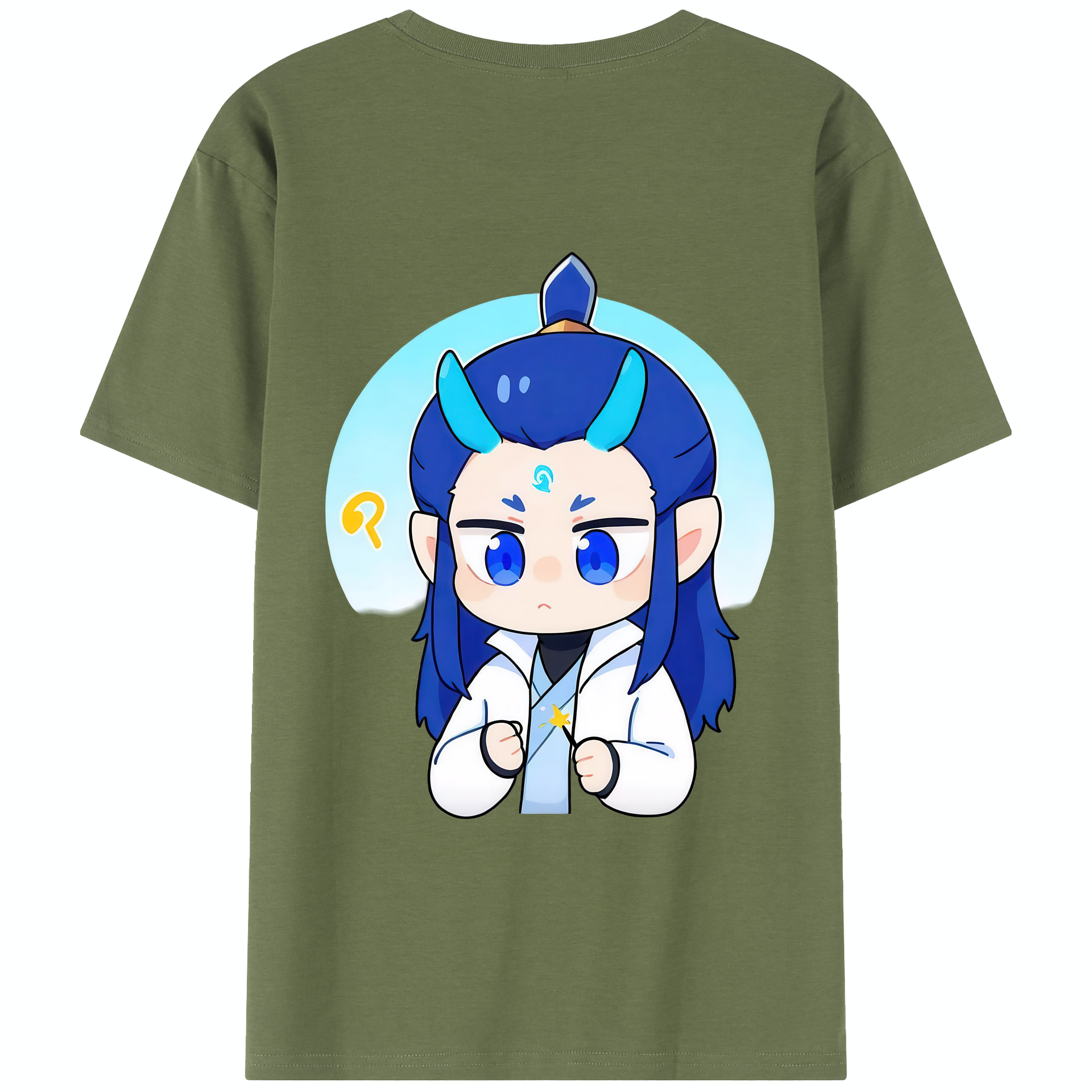 （画像用） Ne Zha 2 ナタ 魔童の大暴れ 綿100％半袖Tシャツ（背面プリント）